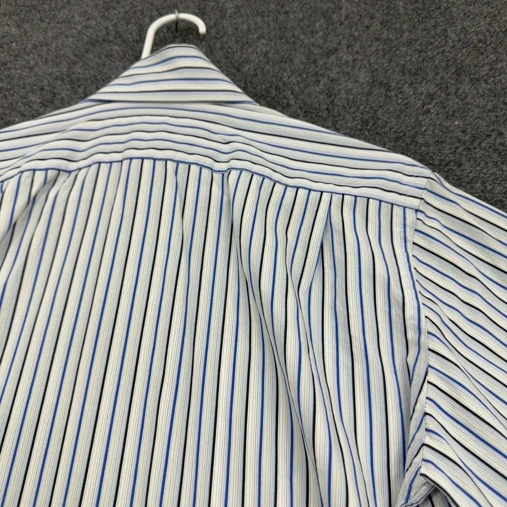 Banana Republic Shirt Mens S Blue White Cotton Striped Long Sleeve Button Down